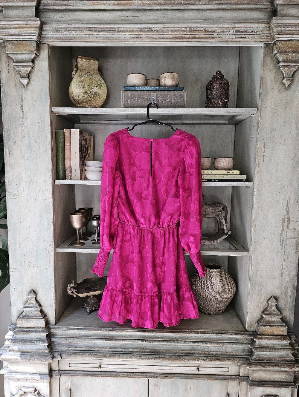 $128 EVEREVE Small Floral Shoshanna Penelope Dress Pink Fuschia - Picture 9 of 10